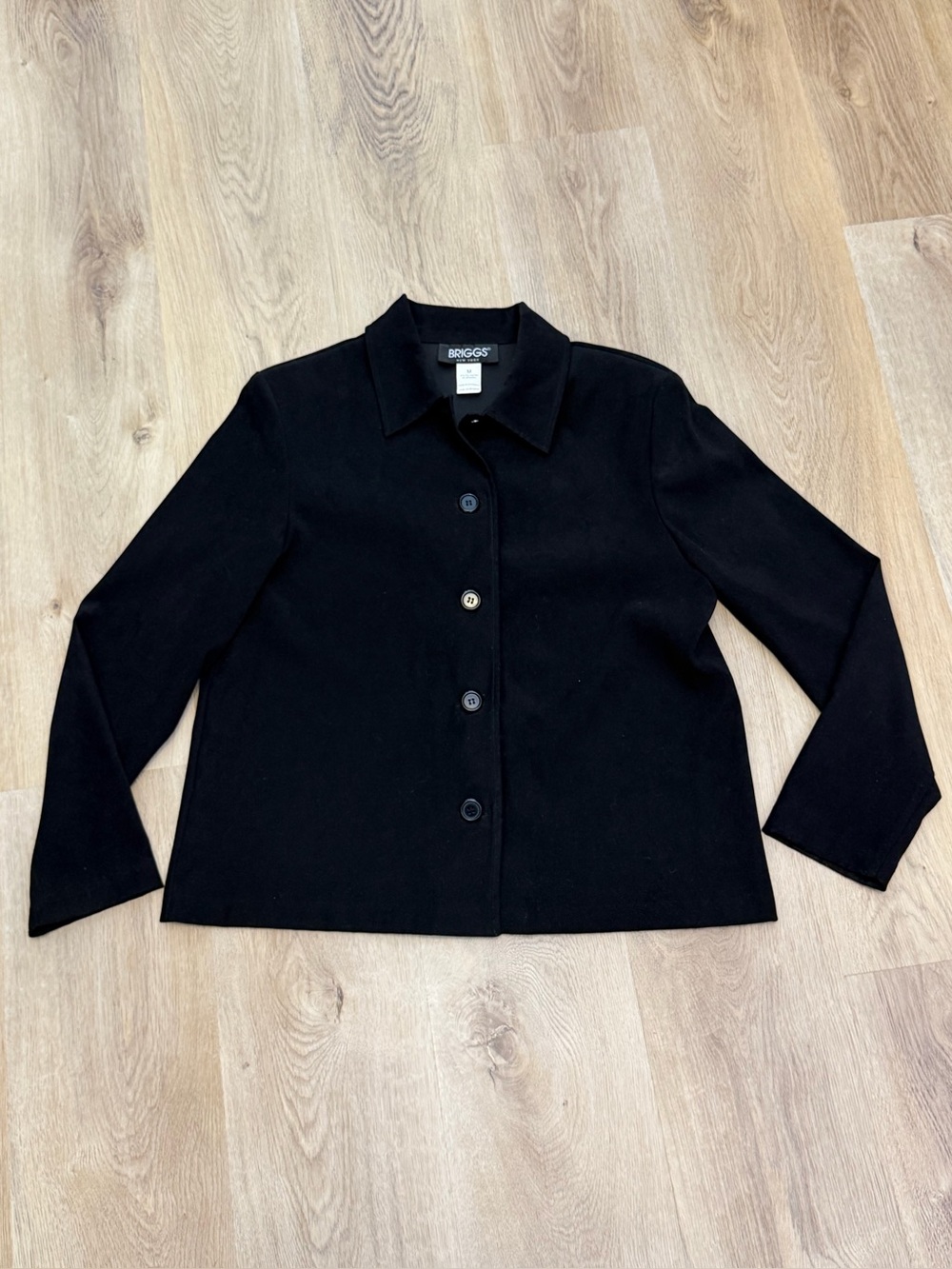 BRIGGS NY Black Faux Suede Jacket